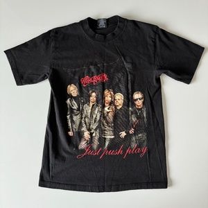 Vintage 2001 Aerosmith Just Push Play Tour T-Shirt Mens Medium Rock Music Tee